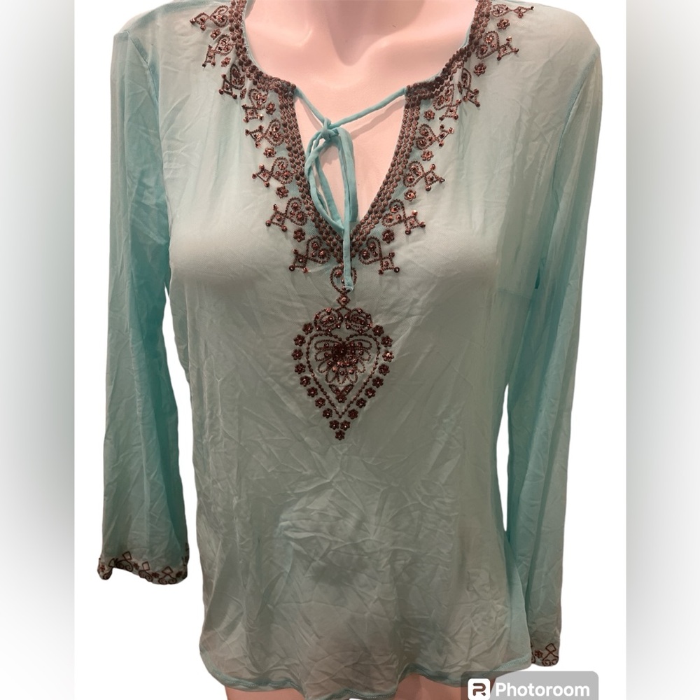 BOHO SHEER SEQUIN TOP